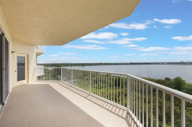 a balcony with an ocean view