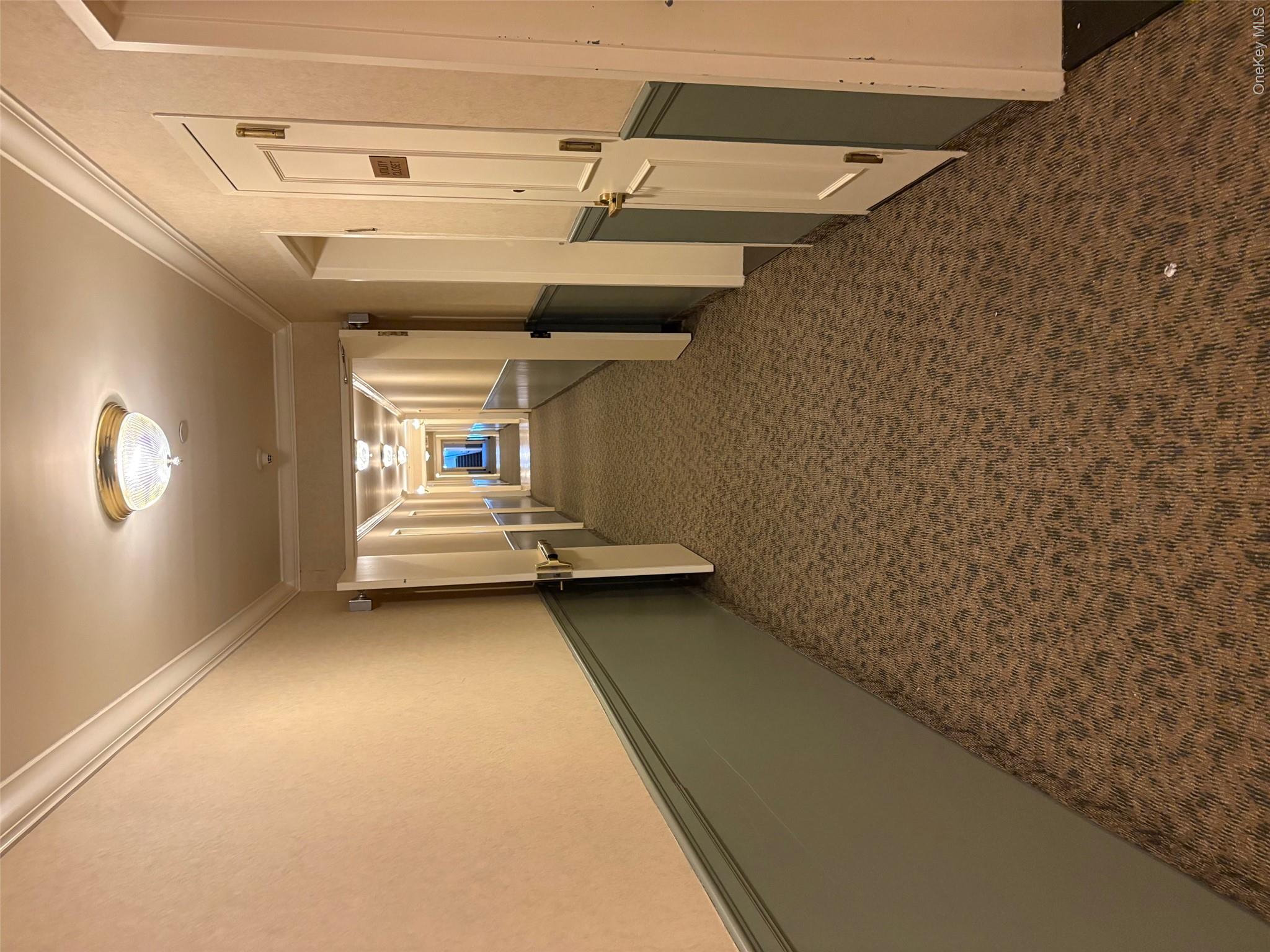 85 Bronx River Road, Unit 3S Yonkers, NY 10704 - Photo 6 of 27 Corridor featuring ornamental molding and dark carpet