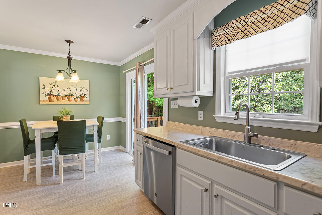 2001 Eagle View Drive Wendell, NC 27591 - Photo 20 of 33 a kitchen with stainless steel appliances granite countertop a sink a stove and white cabinets