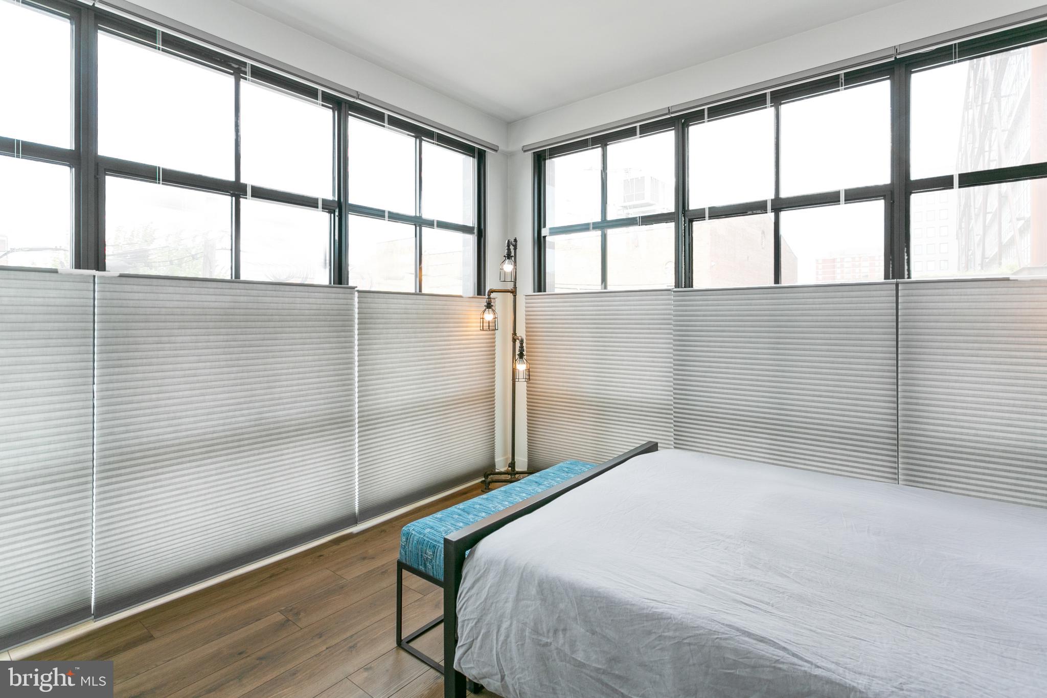 2030 8th Street Northwest, Unit 209 Washington, DC 20001 - Photo 10 of 29 Master bedroom with customizable window treatments