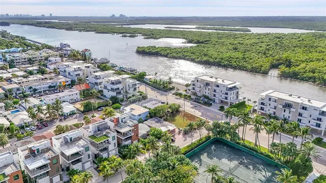 a view of lake with green space