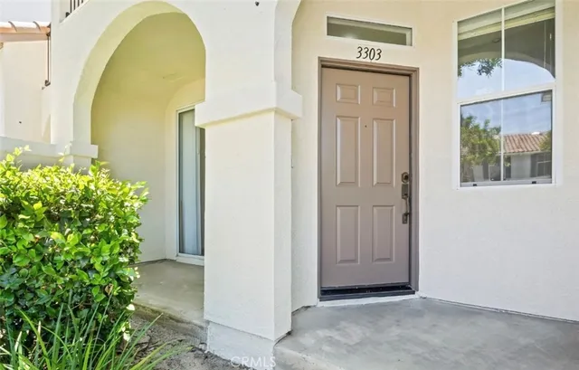 a view of a bathroom with a tub and painted walls