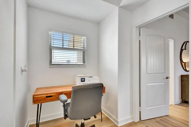 a view of a dining area with furniture