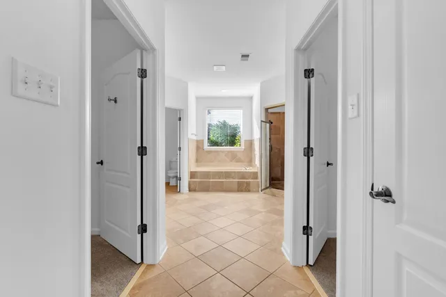 a view of a bathroom with a shower