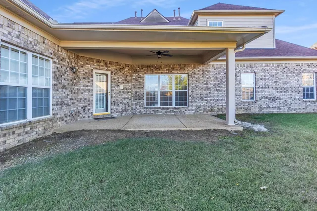 a view of a porch with a tv