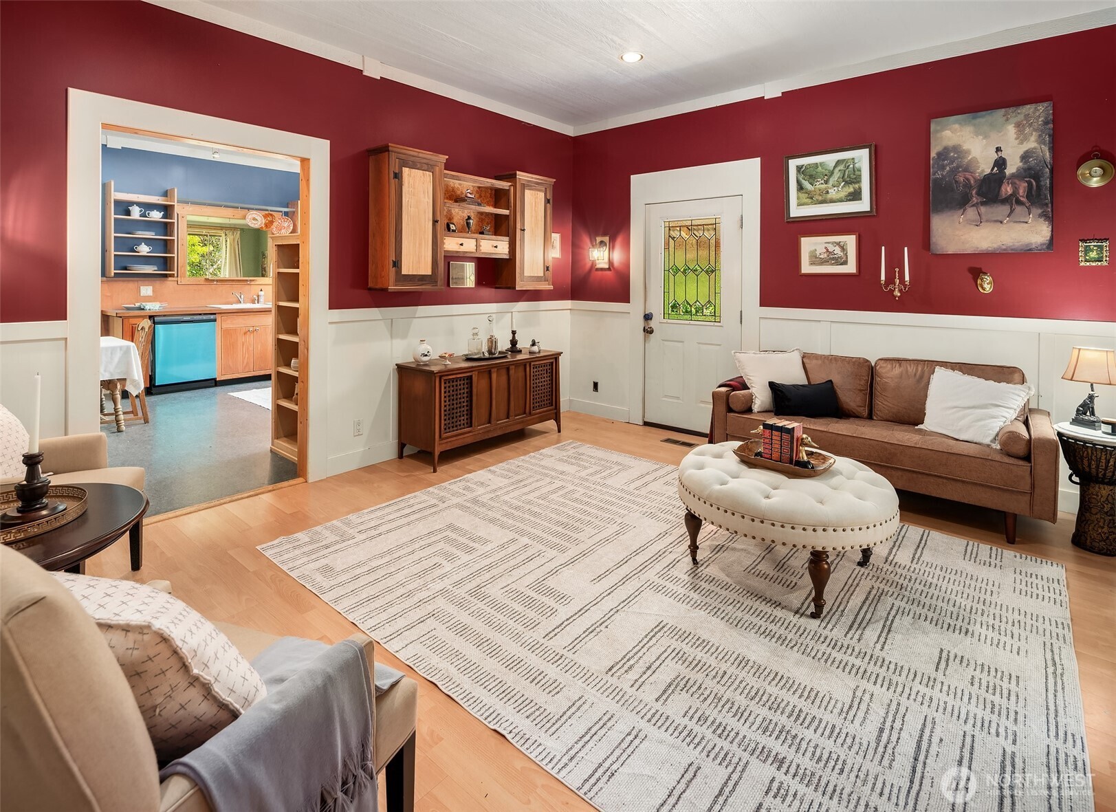 19416 Beall Road Southwest Vashon, WA 98070 - Photo 3 of 40 a living room with furniture and a fireplace