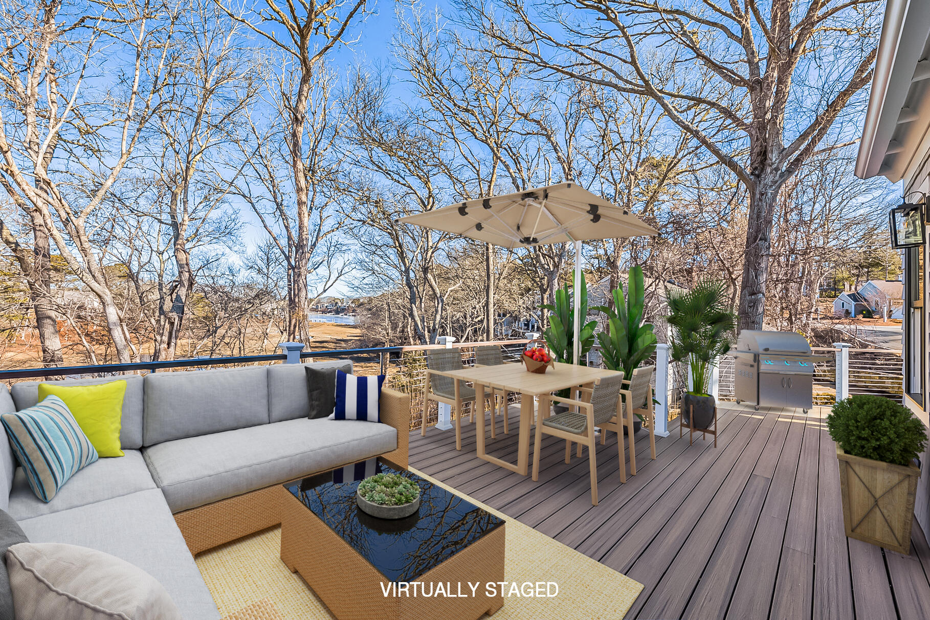38 Summersea Road Mashpee, MA 02649 - Photo 41 of 64 a roof deck with couches and wooden floor