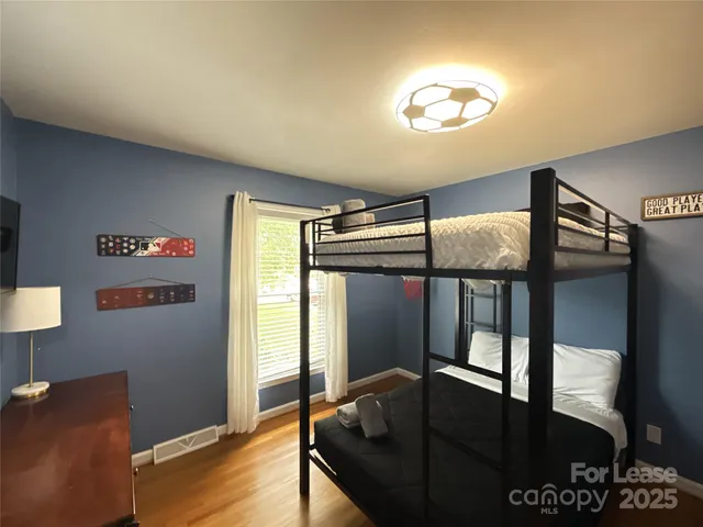 a living room with large window