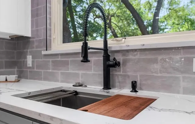 a view of a kitchen counter space