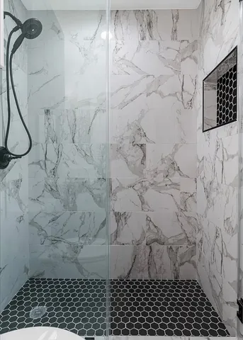 a bathroom with a shower