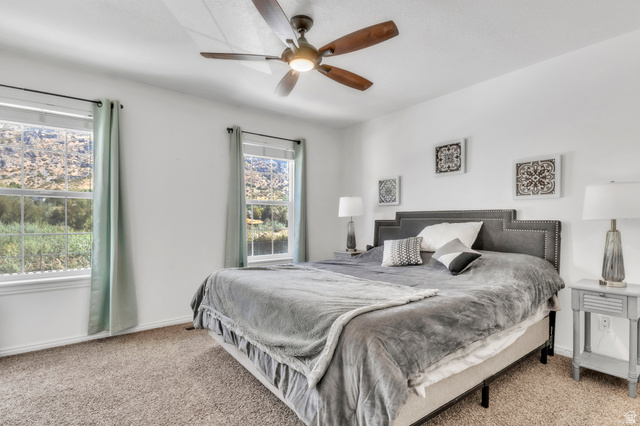 814 North 175 East Springville, UT 84663 - Photo 11 of 18 Bedroom featuring carpet flooring and a ceiling fan