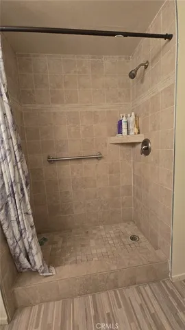 a bathroom with a shower