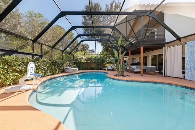 an aerial view of residential building with outdoor space
