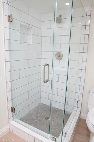 a bathroom with a shower
