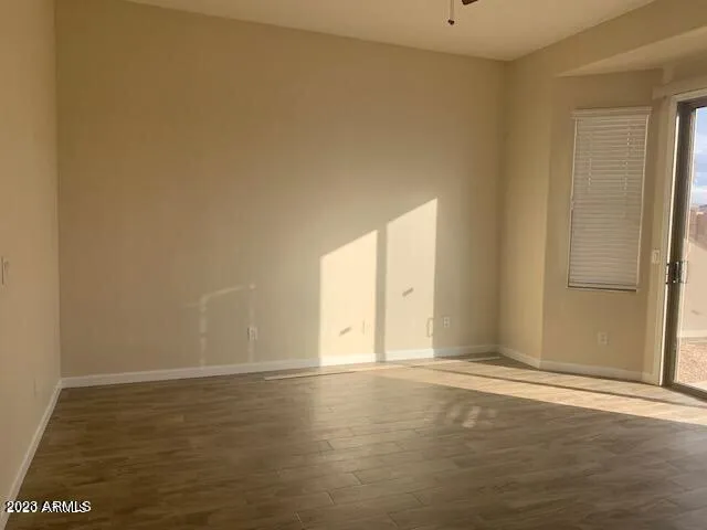 a view of an empty room and window