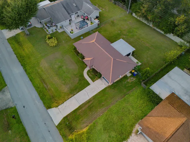 an aerial view of a house
