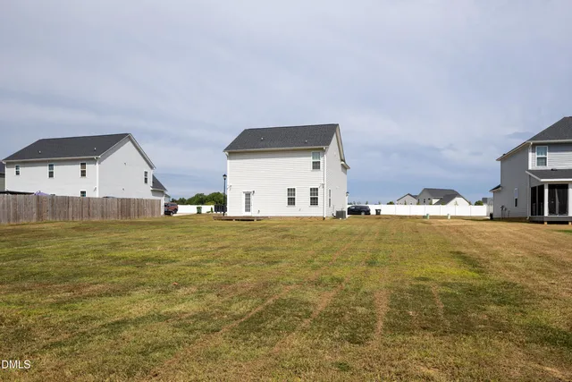 a view of an ocean from a yard
