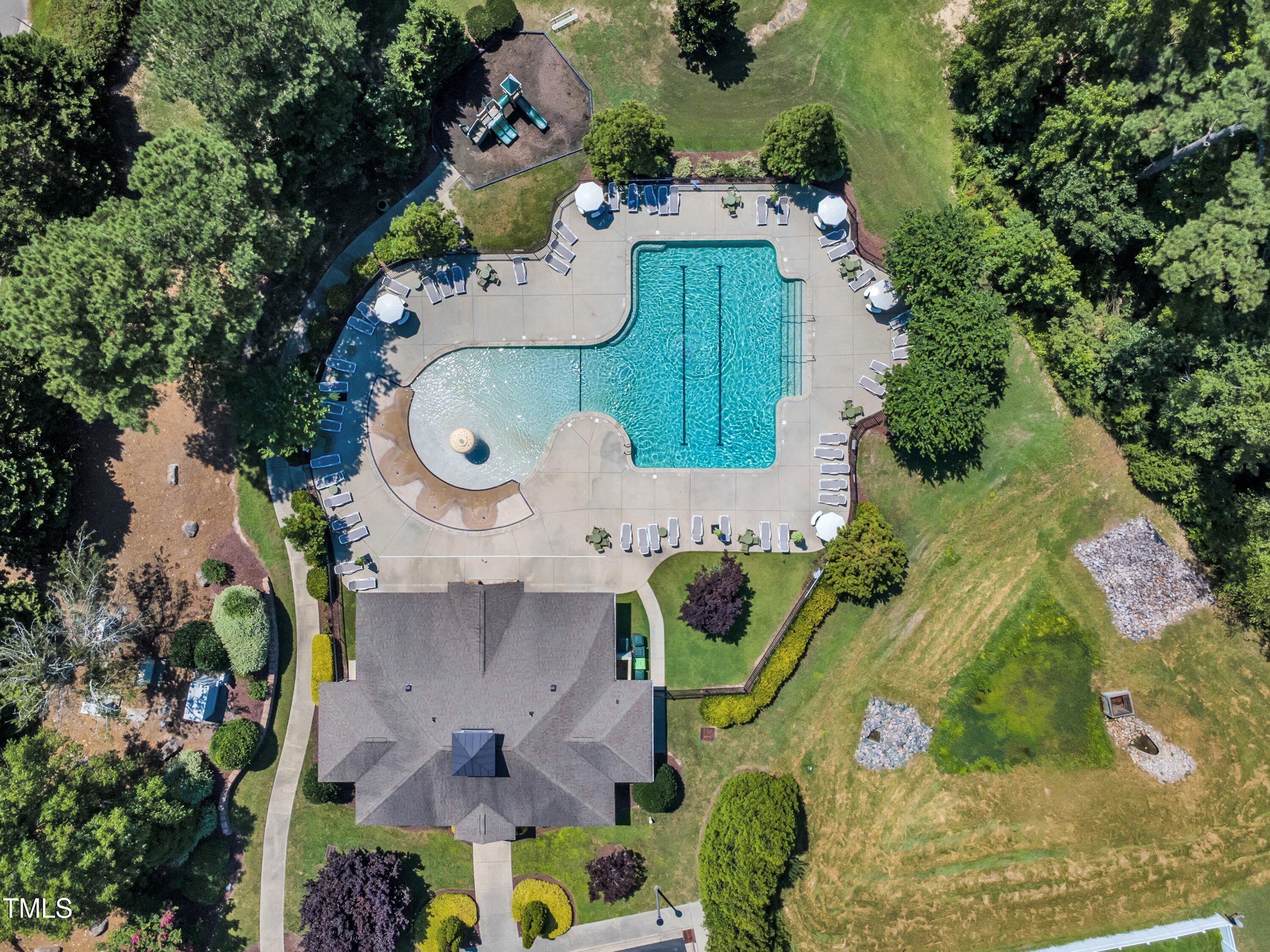 3519 Winding Walk Court Raleigh, NC 27616 - Photo 41 of 43 an aerial view of a house with a swimming pool