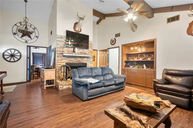 a living room with furniture