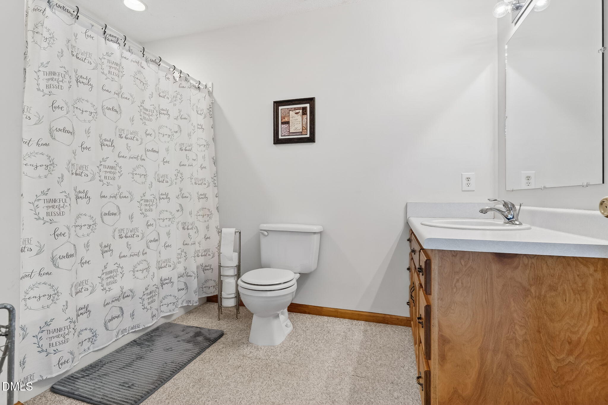 3084 Tarheel Road Benson, NC 27504 - Photo 15 of 37 a bathroom with a sink a toilet and a mirror