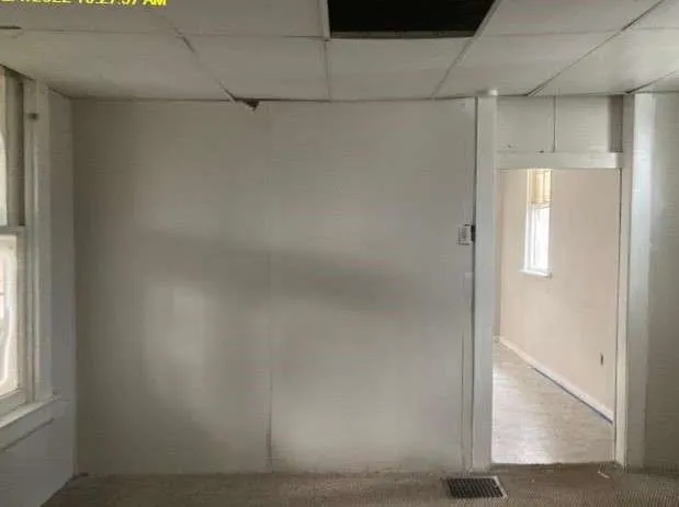 a view of wooden door