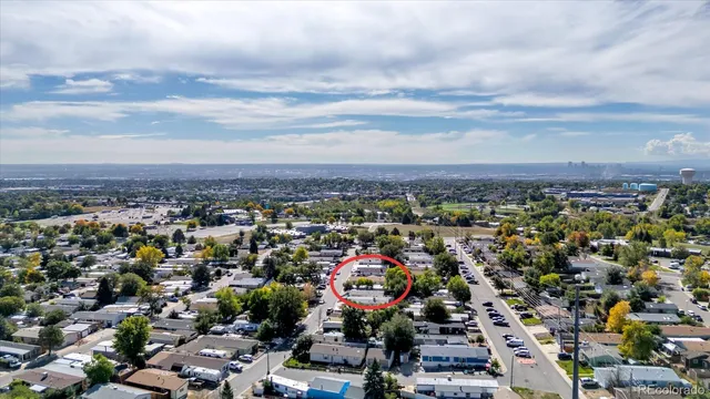 an aerial view of a city