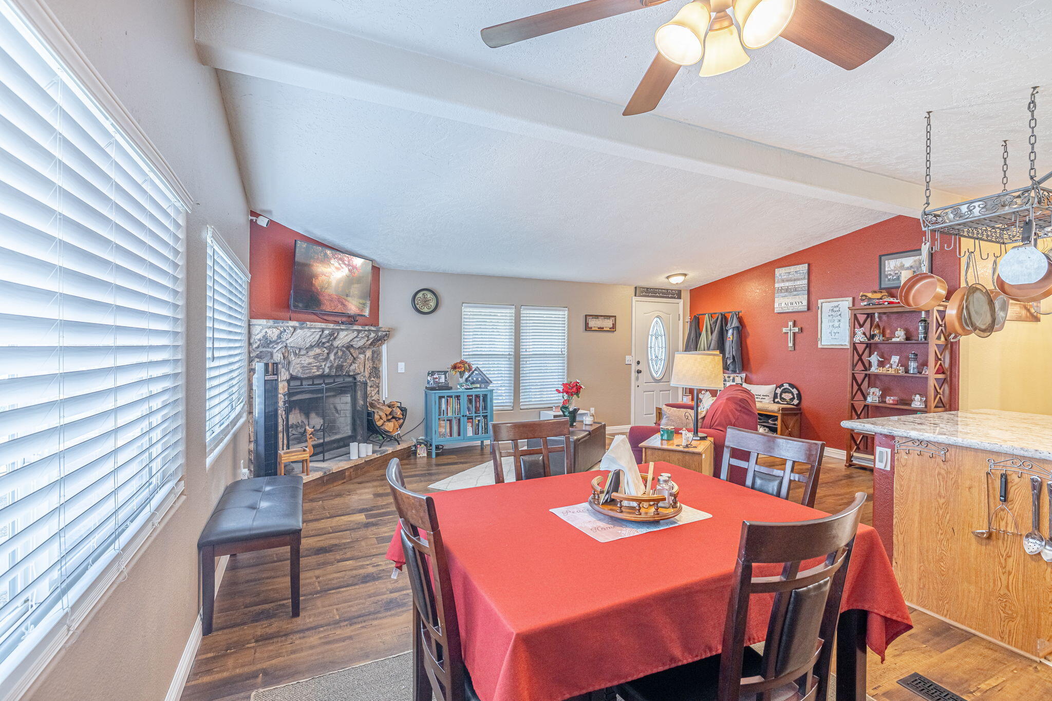 33105 Santiago Road Acton, CA 93510 - Photo 25 of 73 a view of a dining room with furniture and wooden floor