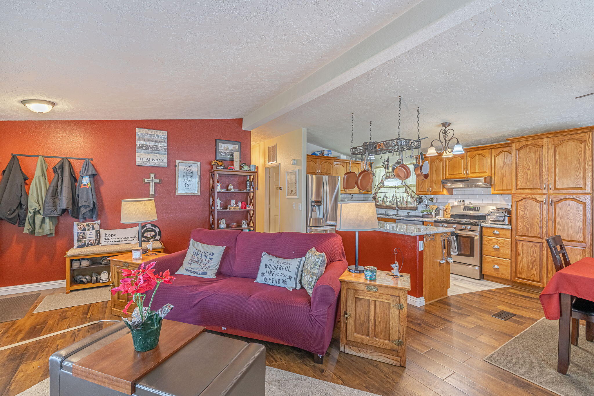 33105 Santiago Road Acton, CA 93510 - Photo 30 of 73 a living room with furniture kitchen view and large windows