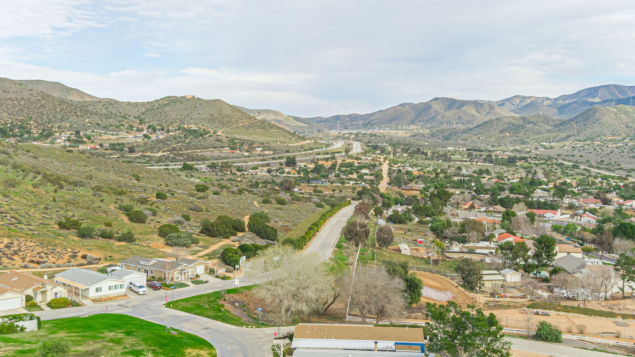 33105 Santiago Road Acton, CA 93510 - Photo 62 of 73 an aerial view of residential houses with outdoor space and trees