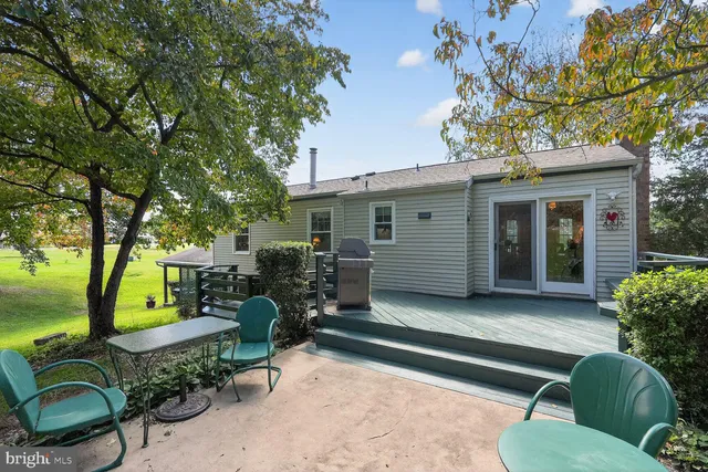 a view of a backyard with swimming pool