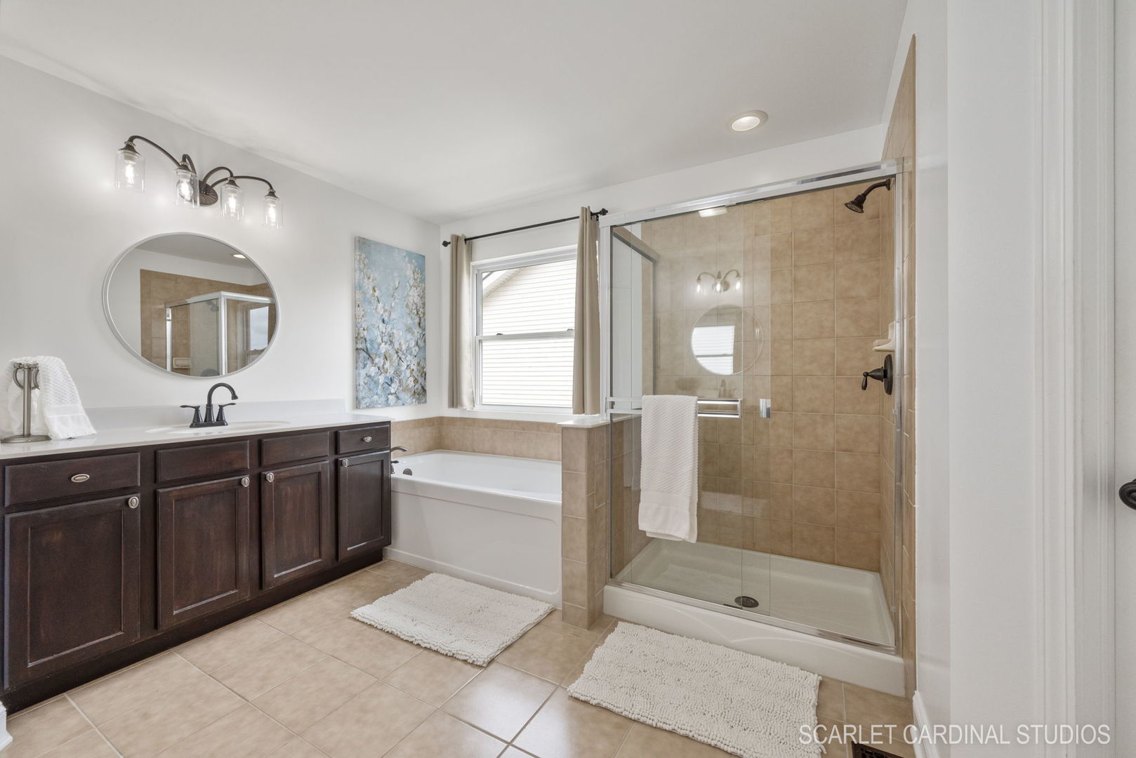 312 Veronica Circle Bartlett, IL 60103 - Photo 21 of 45 a bathroom with a double vanity sink toilet and shower