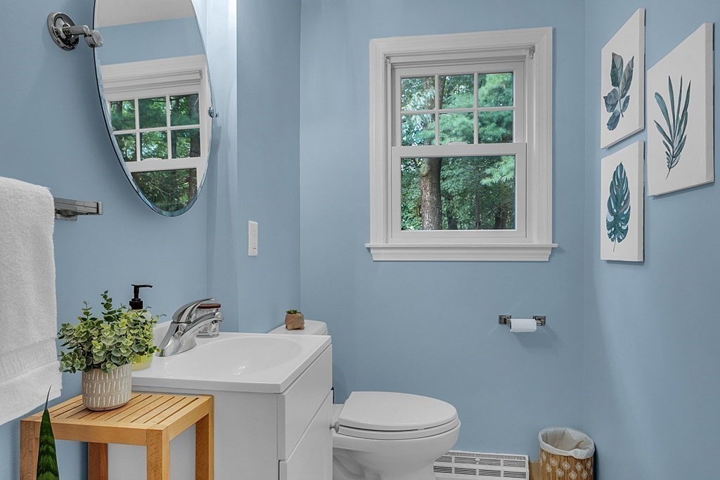 24 Whippletree Road Chelmsford, MA 01824 - Photo 22 of 34 a bathroom with a sink mirror and toilet
