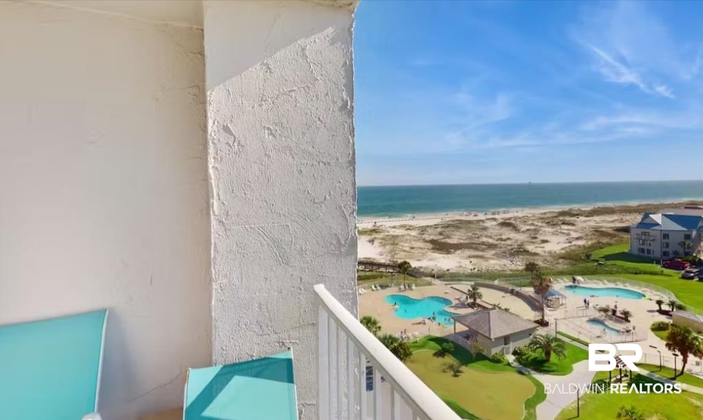 375 Plantation Road, Unit 5814 Gulf Shores, AL 36542 - Photo 25 of 31 Balcony with a water view and a beach view
