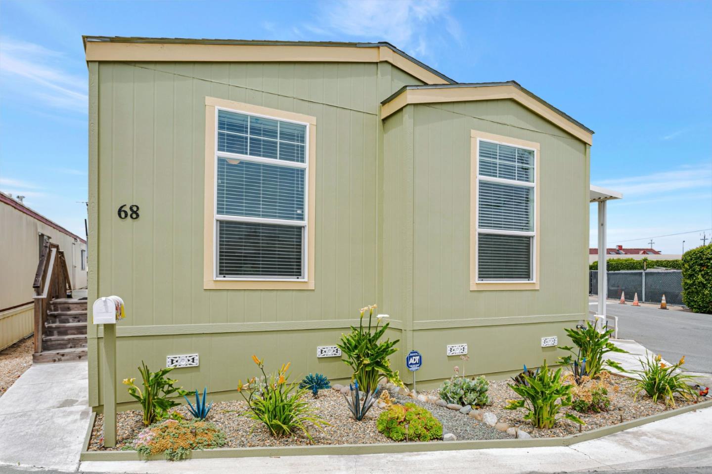 a front view of a house