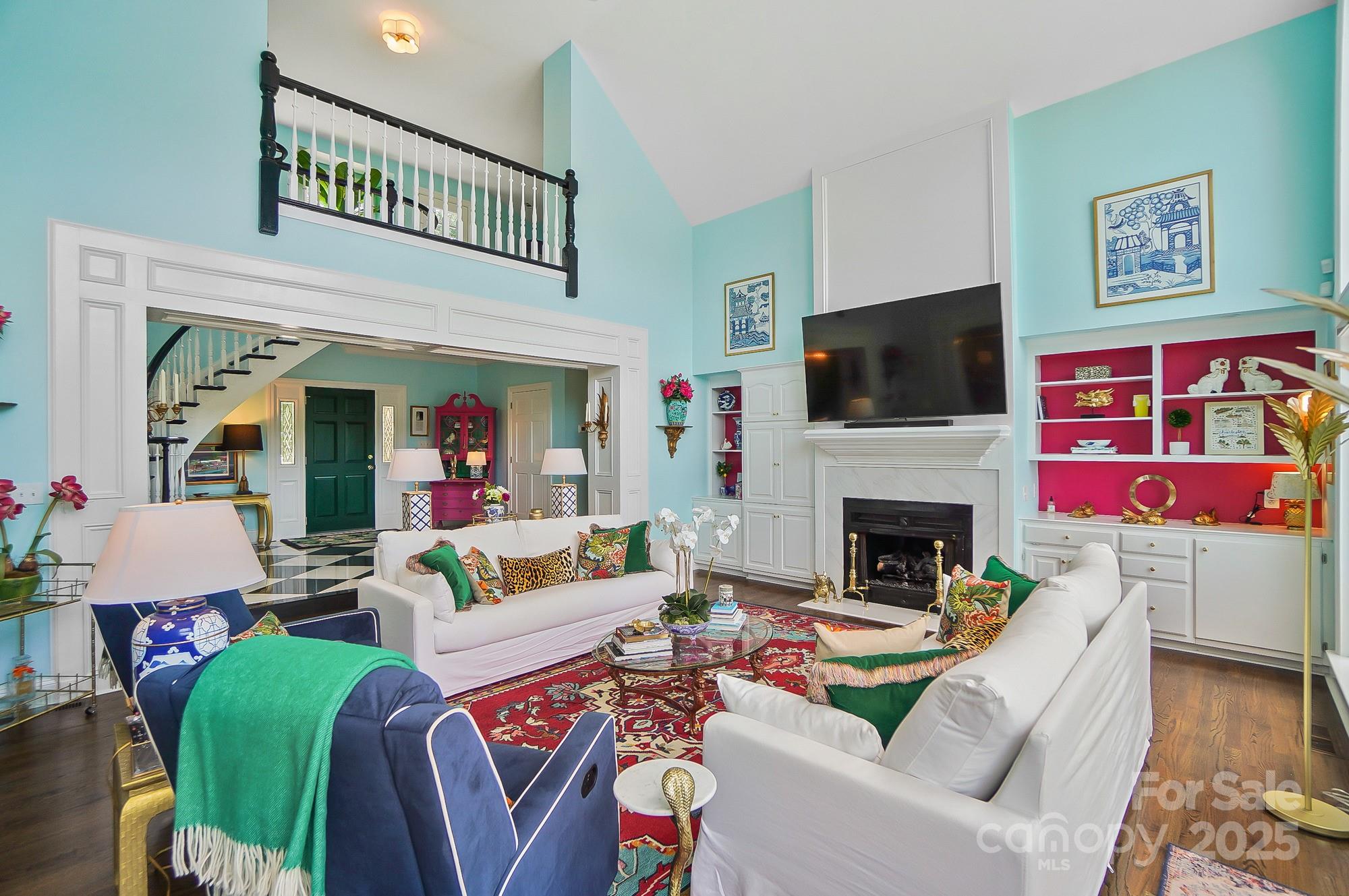 469 Valley Run Road Waxhaw, NC 28173 - Photo 11 of 48 a living room with furniture and a fireplace