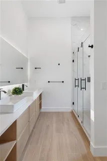 a bathroom with a shower