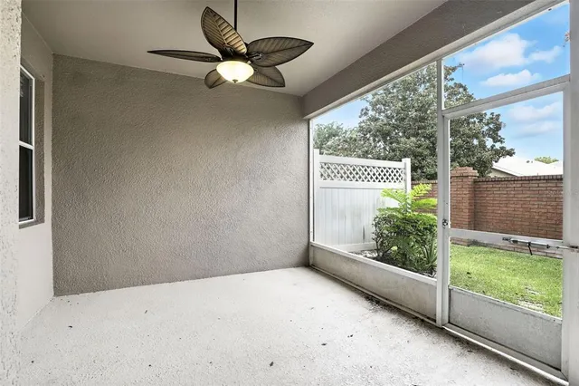 a view of a room with a large window