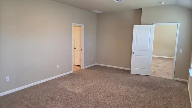 an empty room with closet