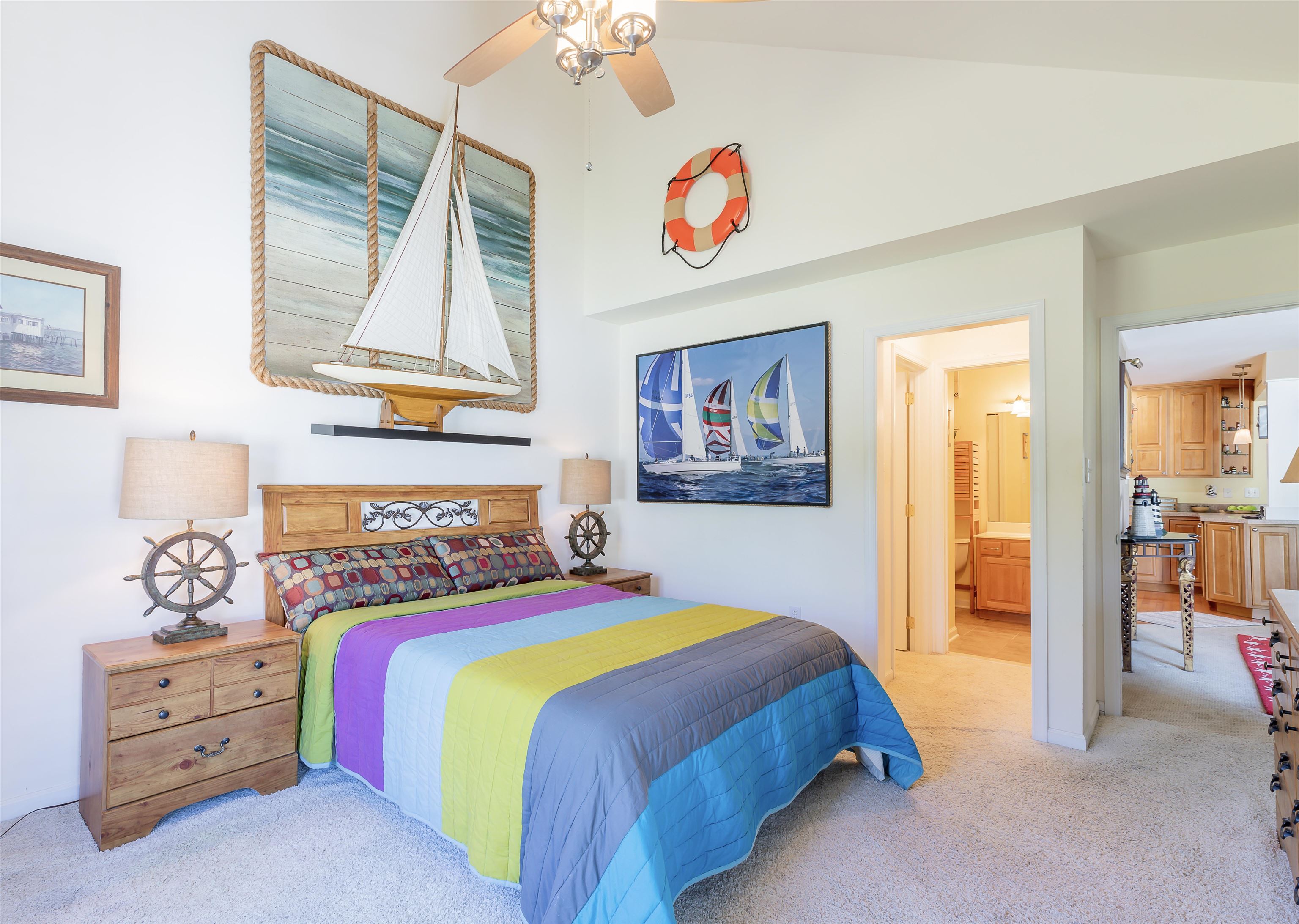 3125 Shunpike Road, Unit A Rio Grande, NJ 08242 - Photo 11 of 41 a bedroom with a bed and a painting on the wall