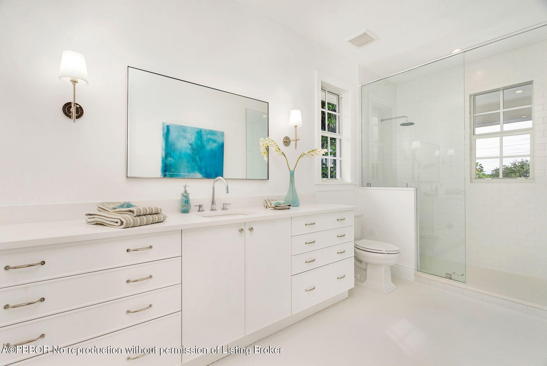 344 Churchill Road West Palm Beach, FL 33405 - Photo 20 of 41 a bathroom with a toilet a sink a mirror and a shower