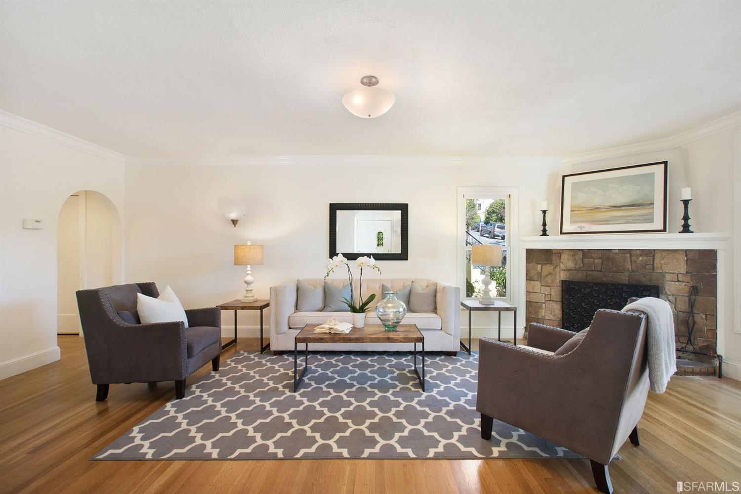 2387 Cedar Street Berkeley, CA 94708 - Photo 42 of 76 a living room with furniture and a fireplace