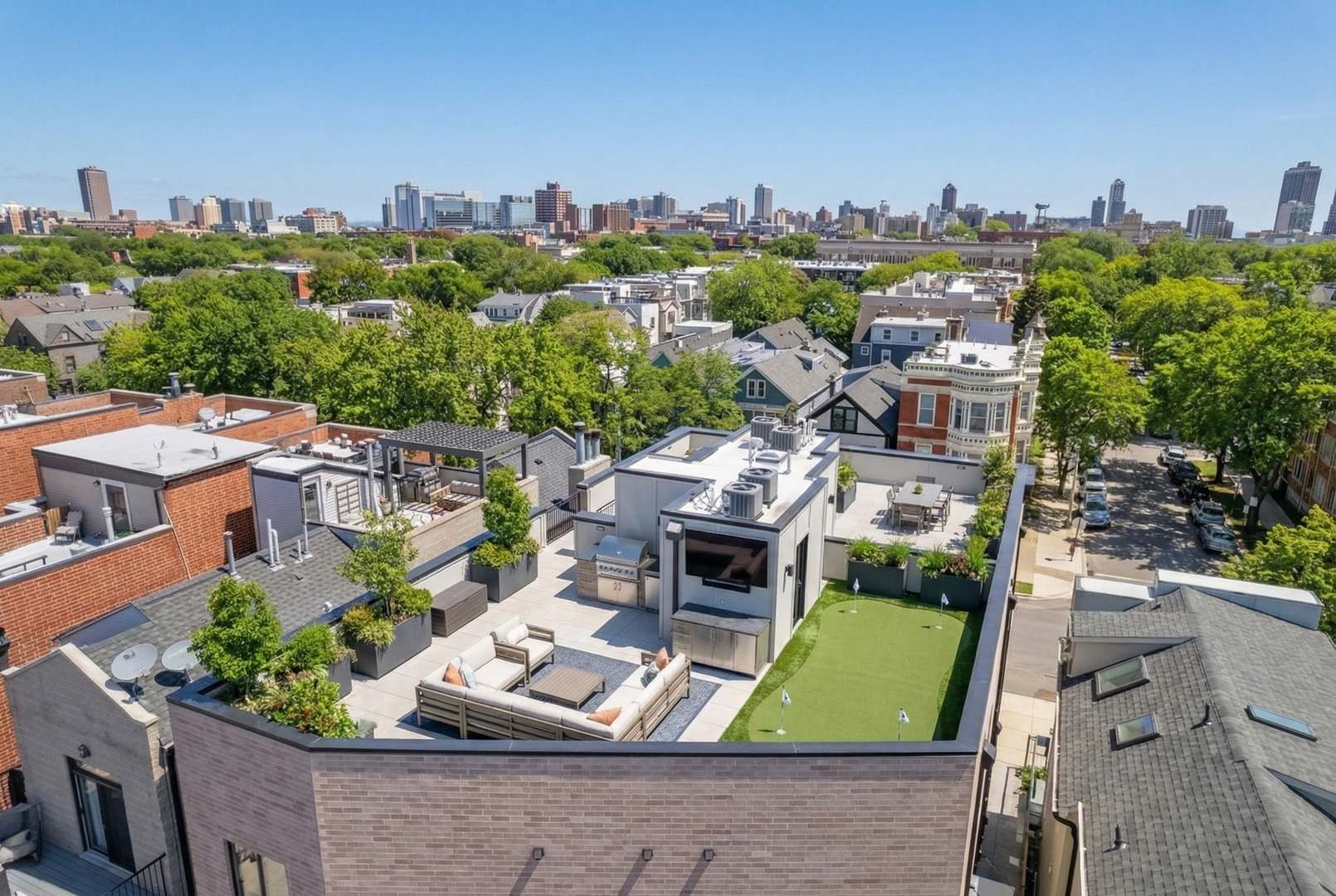 2832 North Racine Avenue, Unit 2W Chicago, IL 60657 - Photo 25 of 31 an aerial view of a house with garden space and street view