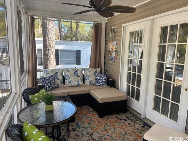 449 East Bank Dr Garden Murrells Inlet, SC 29576 - Photo 10 of 31 Sunroom featuring a ceiling fan
