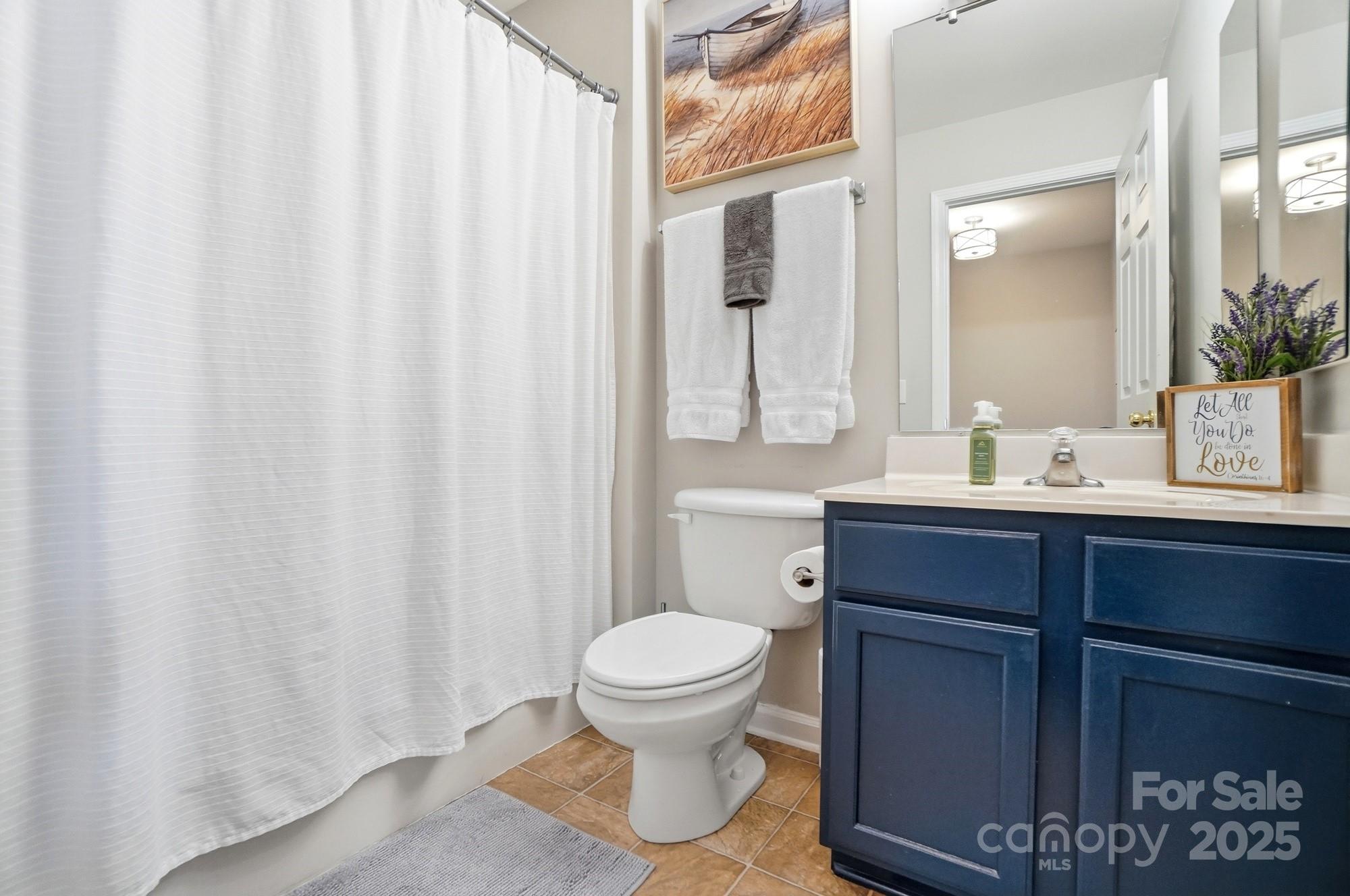 837 Dillard Road Rock Hill, SC 29730 - Photo 38 of 48 a bathroom with a sink a toilet and shower curtain