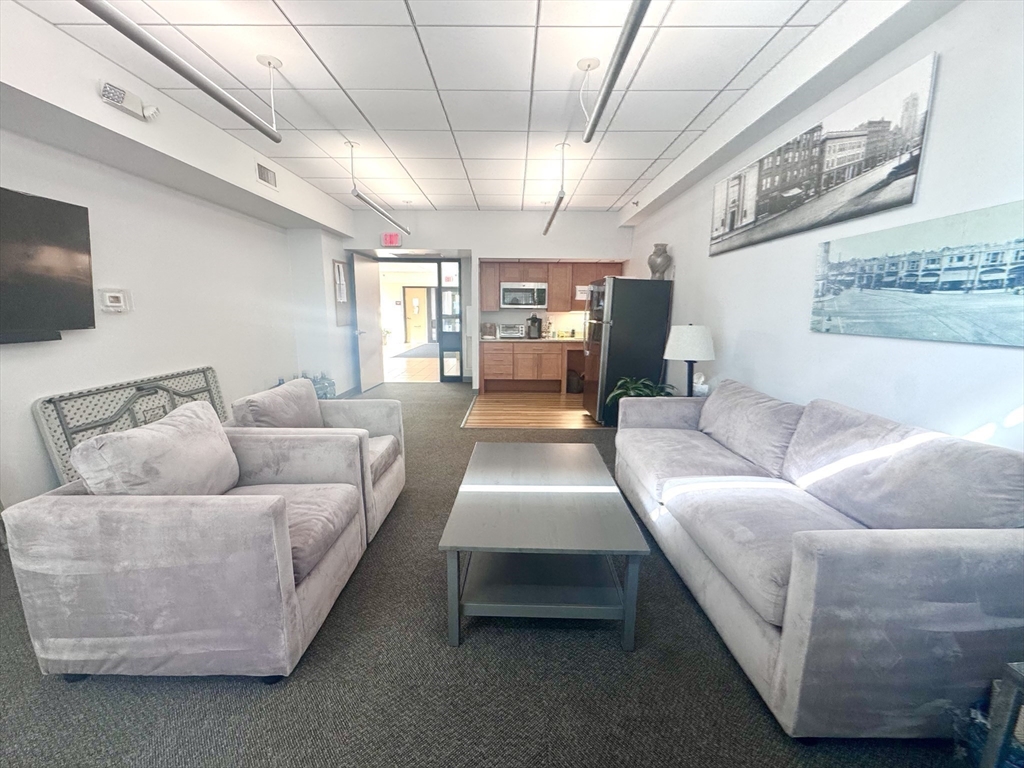 133 Park Street, Unit 404 Brookline, MA 02446 - Photo 15 of 25 a living room with furniture and a flat screen tv