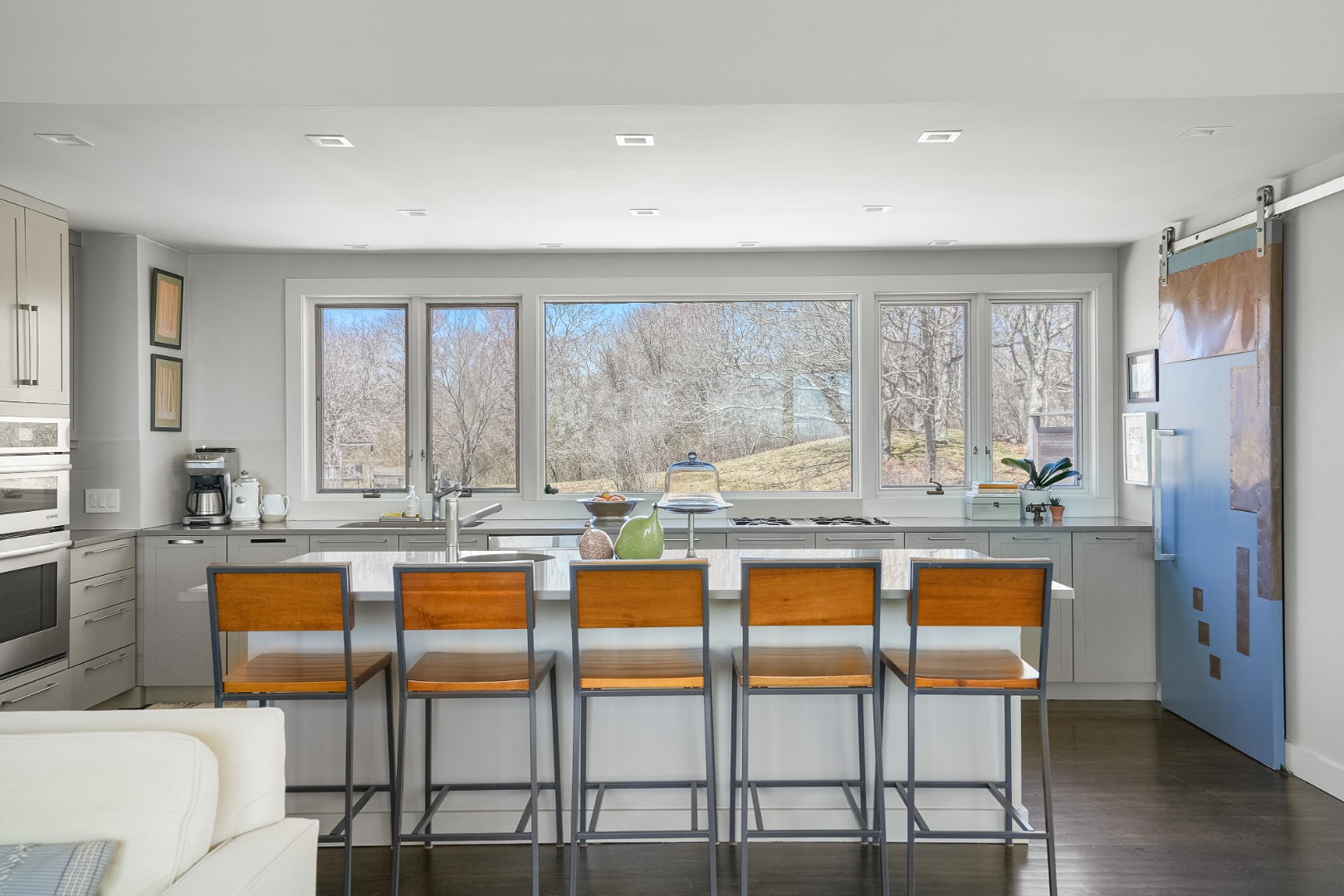 12 East Pasture Road Aquinnah, MA 02535 - Photo 10 of 24 Views of the meadow, garden and stonewalls from the kitchen.