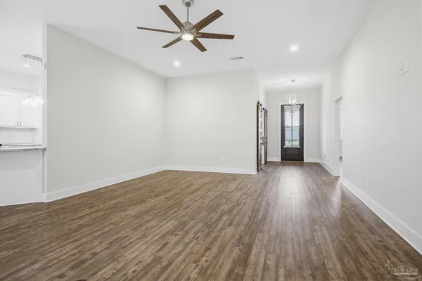 a view of entryway with wooden floor