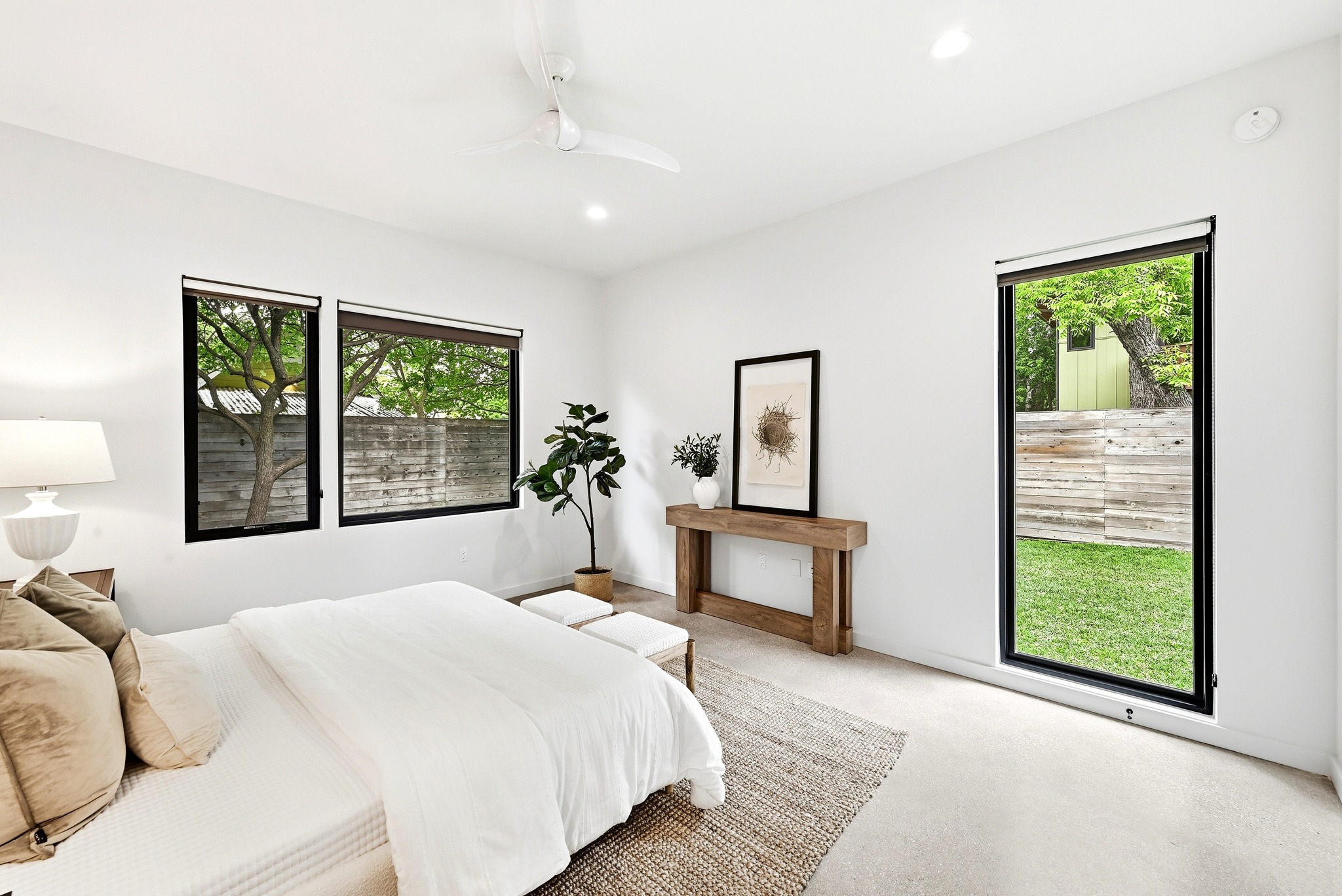 1609 Bauerle Avenue Austin, TX 78704 - Photo 12 of 34 Primary Bedroom overlooks lush back yard