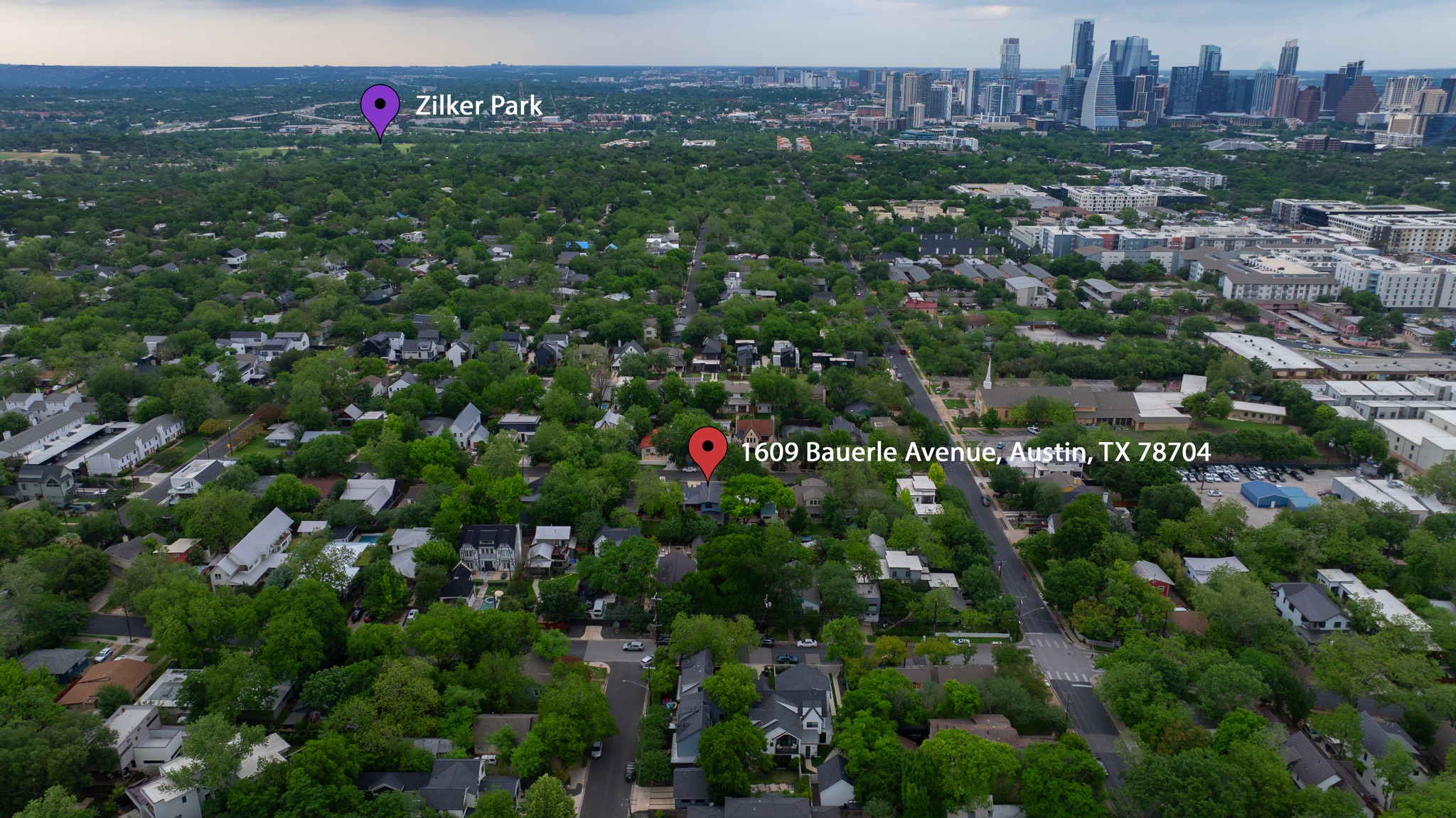 1609 Bauerle Avenue Austin, TX 78704 - Photo 32 of 34 Zilker neighborhood and Austin Skyline
