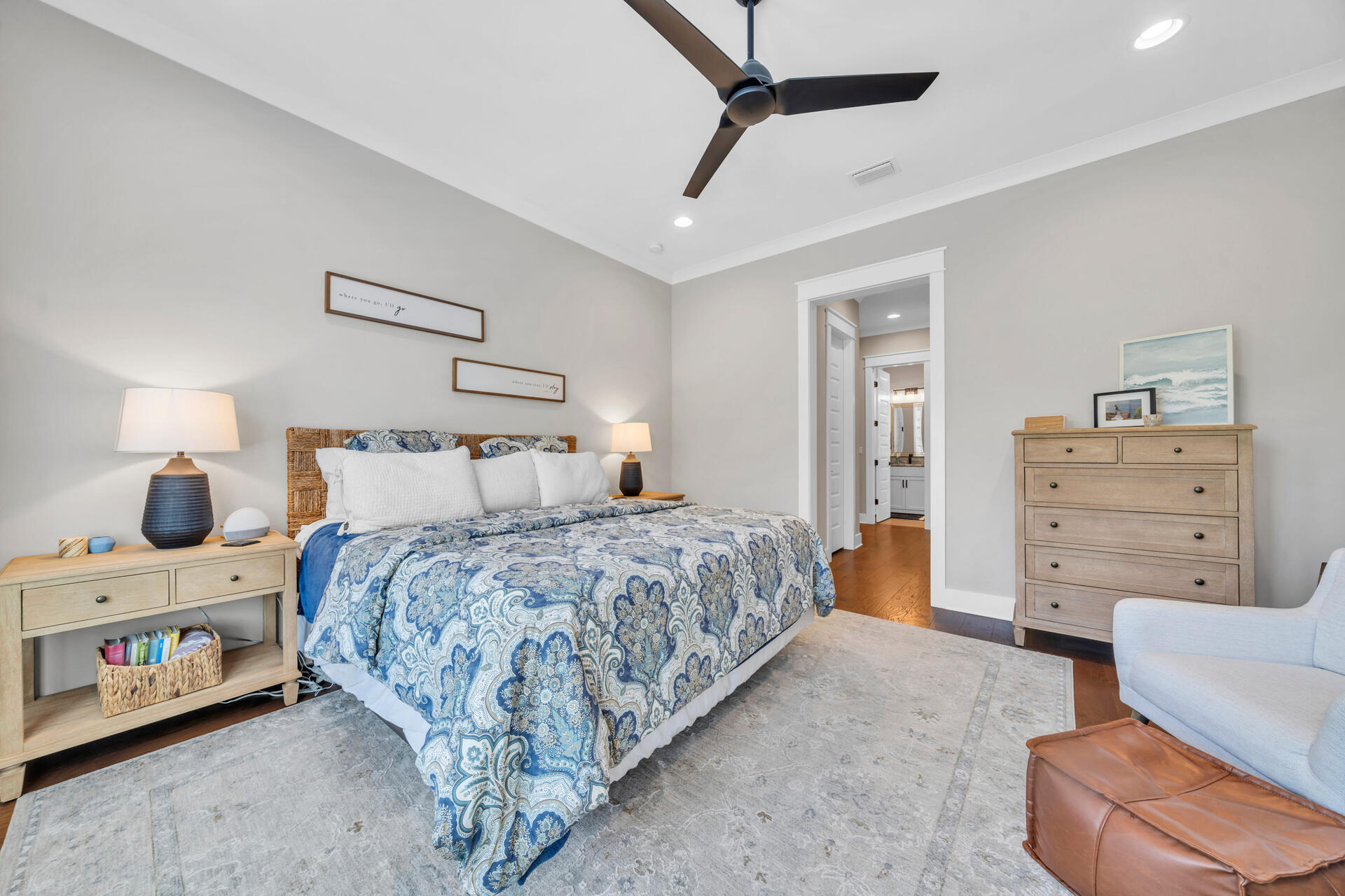 1244 Elderflower Drive Niceville, FL 32578 - Photo 33 of 74 a bedroom with a bed and a couch